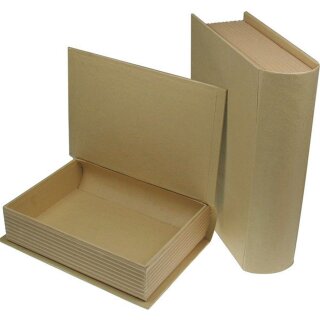 Pappschachtel Buch 2er Satz, 18,5x13,5x5 cm,