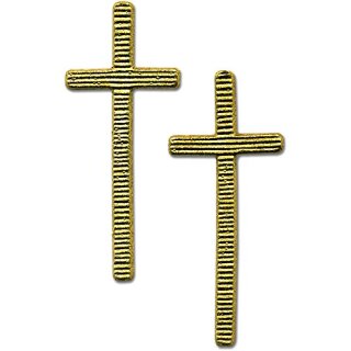 Wachs- Kreuz, geriffelt, gold, 50x20mm, 2 Stück,