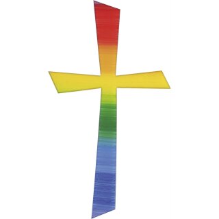 Wachskreuz 105x57mm regenbogen