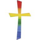 Wachskreuz 105x57mm regenbogen