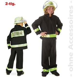 Feuerwehrmann schwarz, 2-tlg. (Oberteil + Hose), 104