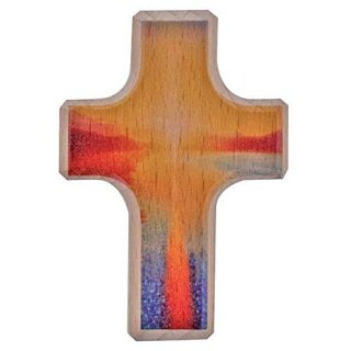 Handschmeichlerkreuz 6 cm natur bedruckt Schutz und Segen