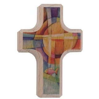 Handschmeichlerkreuz 6 cm natur bedruckt