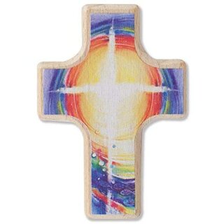 Handschmeichlerkreuz 6 cm natur bedruckt Segenskreuz