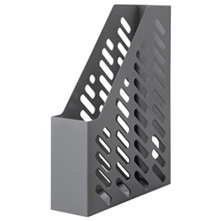Stehsammler A4 dunkelgrau, Griff- u. Sichtloch, Außenmaße:320x248x76mm