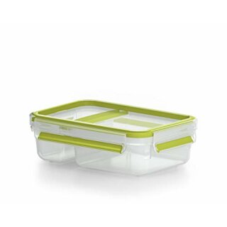 emsa Yoghurt-Box CLIP & GO, 0,6 Lit er, transparent / grün (6460494)