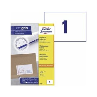 Etiketten I+L+FL+K 210x148 mm, weiß, permanent haftend, 1 Stück/Blatt