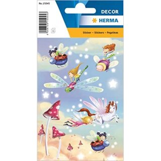 Schmucketikett DECOR Elfentanz, 8 Stück, bunt, 24 Stück