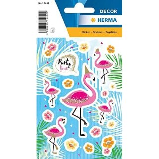 Sticker DECOR Flamingo Party Time, Beglimmert