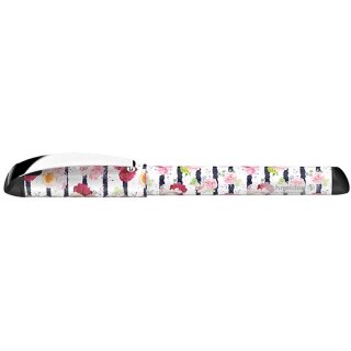 Füllhalter Glam Flowers, M, weiß mit Motiv, Faltschachtel mit 1 Füller