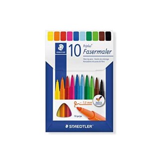 Fasermaler triplus® color Dreikantiger,  10 Farben im Kartonetui