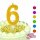 BIRTHDAY FUN Zahlenkerze 6 Glitter Maxi, 6-fach sortiert