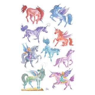 Kids Papier-Sticker, Motiv Einhörner, 3Bögen