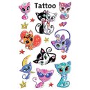 Kids Tattoos, Cats Deluxe, bunt, 17 Stück