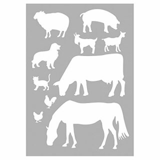 Stencil, Farmtiere, DIN A4, 10-teilig,