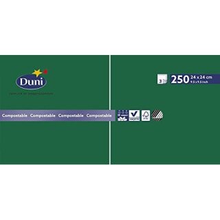 Zelltuchservietten Duni, 24x24, dark green, 250 St., 3 lagig, 1/4 Falz