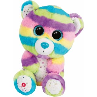 NICI 46321 Glubschis Kuscheltier Bär Captain Cool 25cm, Flauschiges Plüschtier mit großen Glitzeraugen, süßes Stofftier für Kinder und Kuscheltierliebhaber, bunt (ABVK)