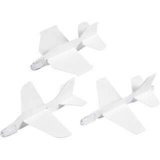 Flugzeuge - Sortiment, L 11,5-12,5 cm, B 11-12 cm, 3 Stck., Weiß
