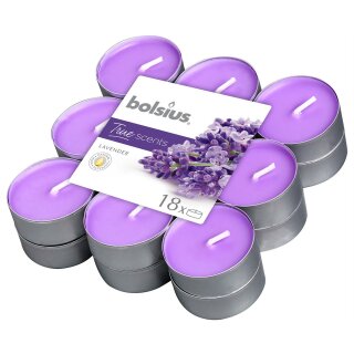 Duft-Teelichte Alu 4 Stunden 18er Pack True Scents, Lavendel