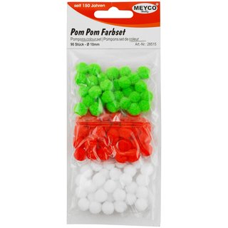 Pom Pom Farbset, 10mm, 90 Stck.p.SB-Btl.