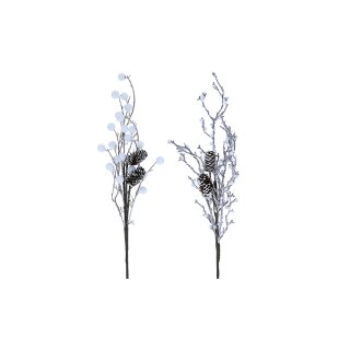 Dekozweig Winter gefrostet 60cm 2 fach sortiert