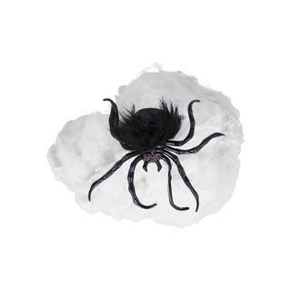 Dekospinnennetz weiss 20g mit Spinne Hallowee