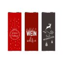 Flaschentasche Spruch Weihnachten 14x40,5cm Filz 3