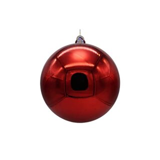 Weihnachtskugeln Kunststoff glänzend 14cm, rot, im Display