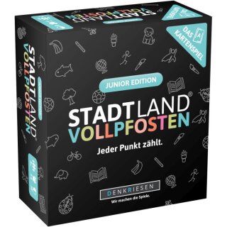 DENKRIESEN - STADT LAND VOLLPFOSTEN® – Das Kartenspiel – JUNIOR EDITION "Jeder Punkt zählt."