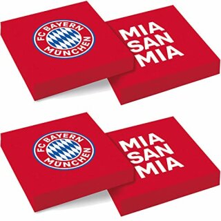20 Servietten FC Bayern München 33 x 33 cm