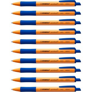 Druck-Kugelschreiber - STABILO pointball - 10er Pack - blau
