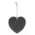 Schiefer Schild "Herz", ca 15 cm, mit Juteband zum Aufhängen