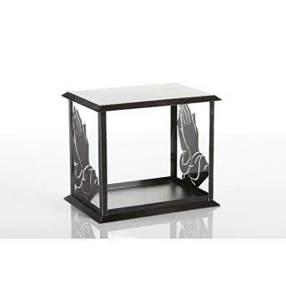 Kerzenhaus TAPIA mittel / FP 28x20x24 cm (schwarz, Glas-Metall) ohne Kerzen