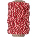 Baumwollkordel, Rot/Weiß, Stärke: 1,1 mm, 50...