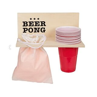 Beer Pong mit Holzablage