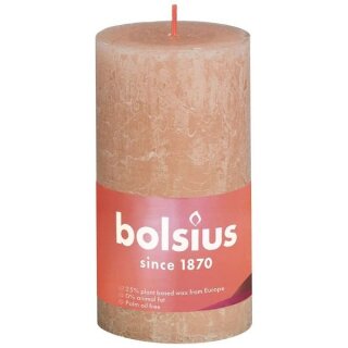 AAO Rustik-Kerze 130/68mm Nebliges Rosa
