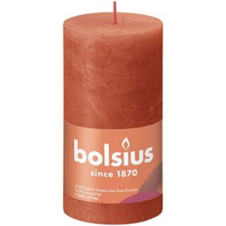 AAO Rustik-Kerze 130/68mm Herbstliches Orange