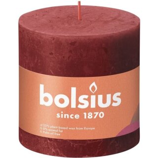 AAO Rustik XXL Kerze 100/100mm Zartes Rot