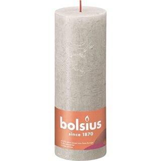 AAO Rustik-Kerze 190/68mm Sandgrau