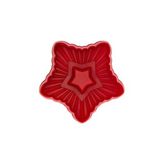 Stern gewellt 6,5 x 6,5 cm / H 5 cm Rot mit Prägun