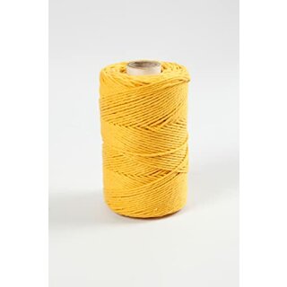 Macramé-Kordel, Gelb, L: 198 m, D: 2 mm, 330 g/ 1 Rolle