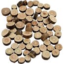Holzscheiben - Sortiment, D: 10-15 mm, Stärke: 5 mm,...