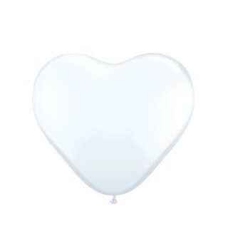 Herzballons mittelgroß, weiß (gedeckt)