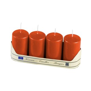 Stumpenkerze 4er rot