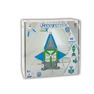 Supermag Stixx, 40 Teile Patentiertes Magnetspielzeug mit Toyproof Zertifikat