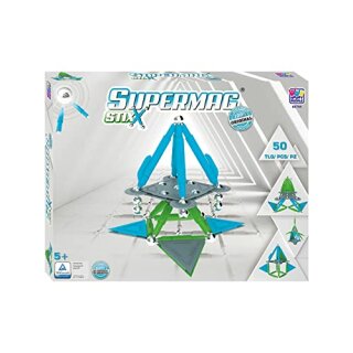 Supermag Stixx, 50 Teile Patentiertes Magnetspielzeug mit Toyproof Zertifikat