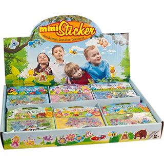 Mini Sticker 50er Set, 6-fach sortiert