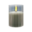 LED Echtwachskerze im Glas, New Flame, S, 7,5x10cm