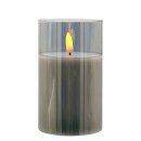 LED Echtwachskerze im Glas, New Flame, M, 7,5x12,5
