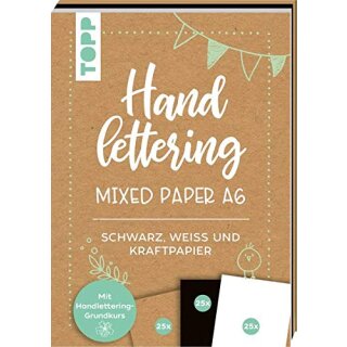 Handlettering Mixed Paper A6 Schwarz-Weiß-Kraftpapier